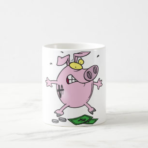 Banque Rose Piggy Avec Mug D'Argent