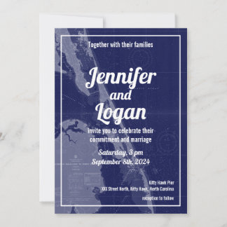 Banques externes OBX NC Vintage Map Faire-part de 