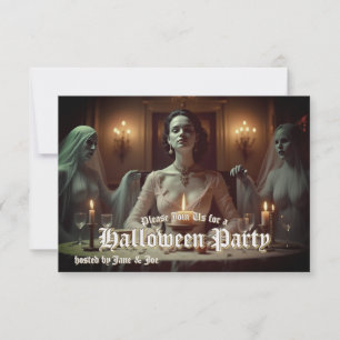 Banquet gothique d'Halloween à la lueur des bougie