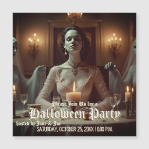 Banquet gothique d'Halloween à la lueur des bougie