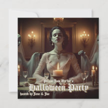 Banquet gothique d'Halloween à la lueur des bougie