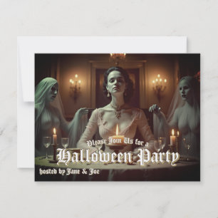 Banquet gothique d'Halloween à la lueur des bougie