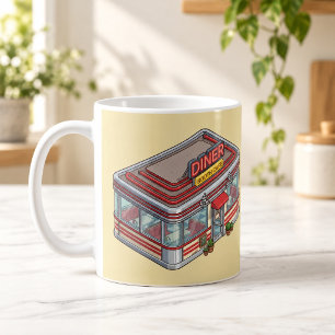 Banquette de café de diner rétro isométrique Mug