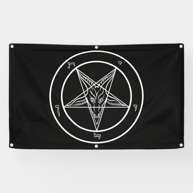 Baphomet Big Bannière De Qualité Extérieure 3'x5' (Horizontal)