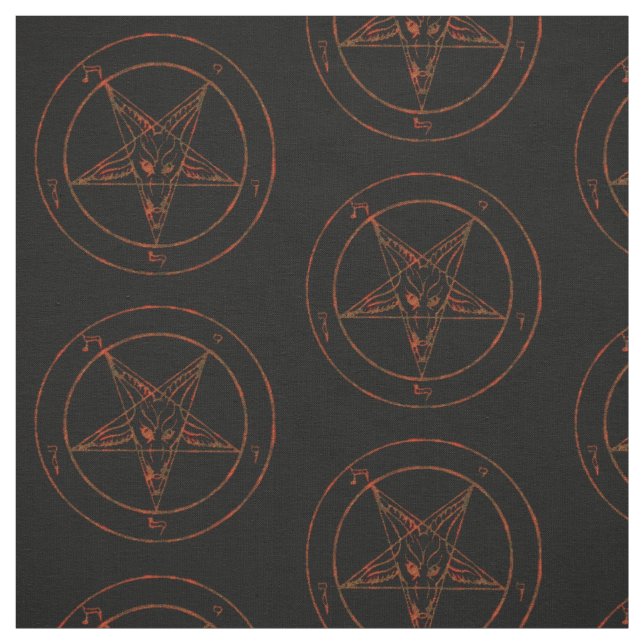 Baphomet rouillé Pentagram Goth tissu Motif (Échantillon)