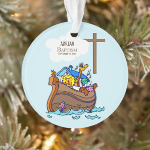 Baptême Arche du garçon Noah, mignons animaux Pers