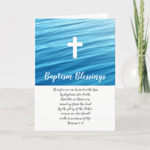 Baptême bénédiction, carte pliée chrétienne