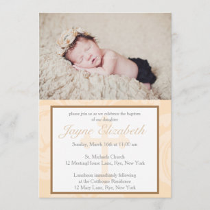 Baptême Bénédiction Christening Invitation - Rose