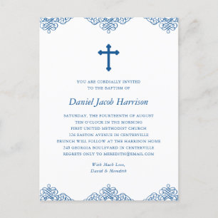 Baptême Bleu Garçons / Invitation Christening