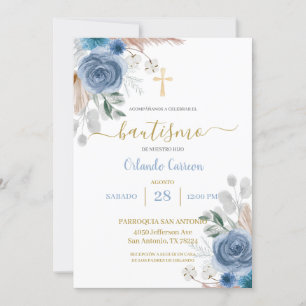 Baptême Bleu Invitation espagnole