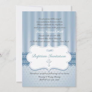 Baptême Bleu Invitation religieuse