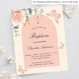 Baptême Budget eucalyptus rose papillons floraux