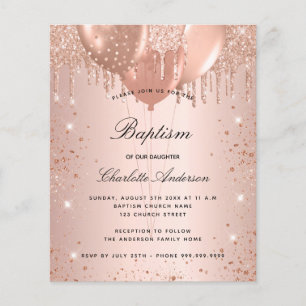 Baptême Budget rose or blush parties scintillant b
