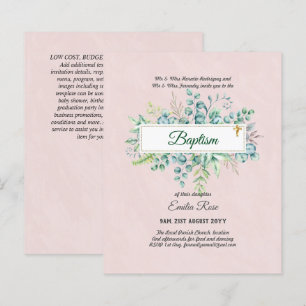 Baptême BUDGÉTAIRE Bautizo Bautismo Invitations VE