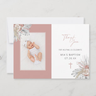 Baptême Carte de remerciements Fille Boho Arc Flor