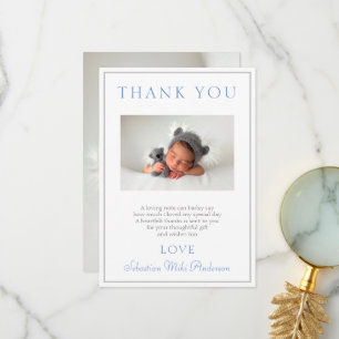 Baptême Carte de remerciements Garçon bleu