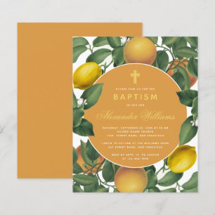 Baptême Citrons Oranges Budget Invitation botaniqu
