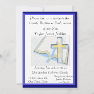 Baptême, Confirmation Célébration Invitation