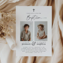 Baptême conjoint 2 Invitation photo
