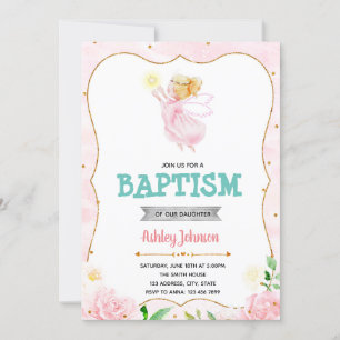 Baptême d'ange mignon invitation