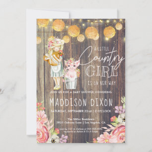 Baptême de bébé Country Chic Bois Rustique Floral