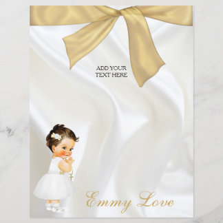 Baptême de bébé fille Christening Or Blanc