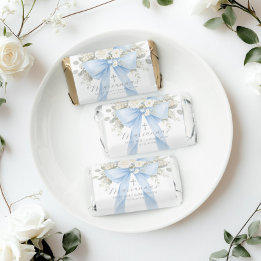 Baptême de bébé garçon au nœud bleu floral