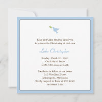 Baptême de colombe bleue / Invitation baptême
