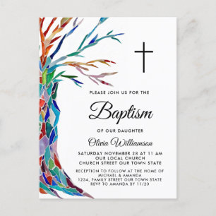 Baptême de fille élégante Christening Invitation