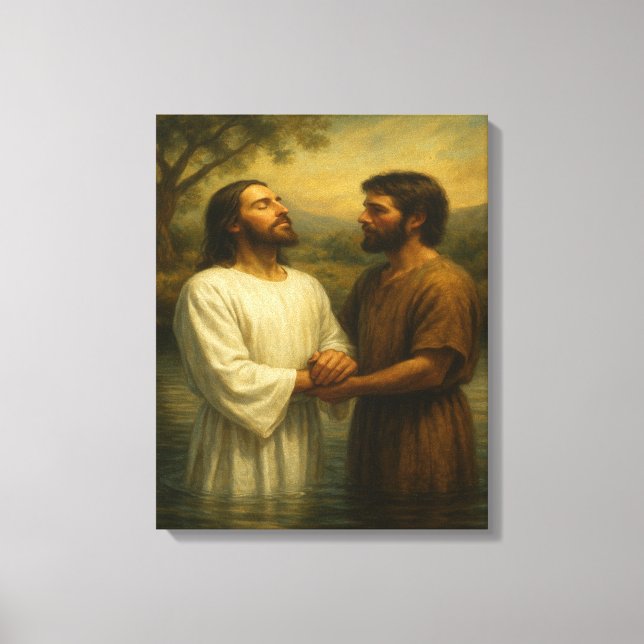 Baptême de Jésus™ LDS Mur Art toile (Recto)