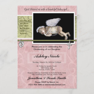 Baptême de la petite fille ou invitation au baptêm