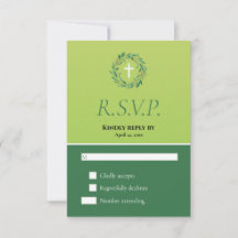 Baptême de printemps de germe vert deux tons RSVP