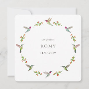 Baptême des colibris d'Anna avec photo de bébé