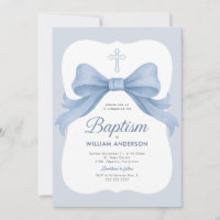 Baptême du garçon de la croupe bleue Invitation av