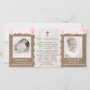 Baptême espagnol / Cartes de communion pour jumeau