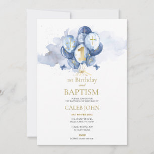 Baptême et 1er anniversaire Invitation de ballons 