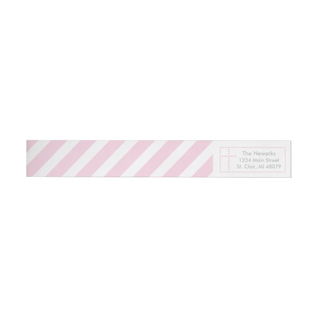 Baptême, étiquette de adresse croisé rose de la (Individual)