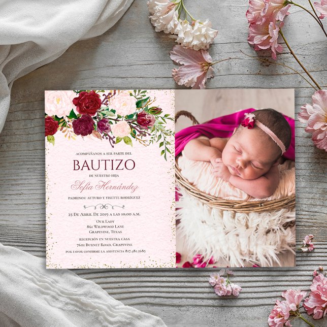 Baptême Fille Invitations De baptême Fille (Créateur téléchargé)