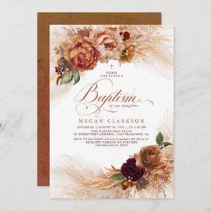 Baptême floral automne Invitation