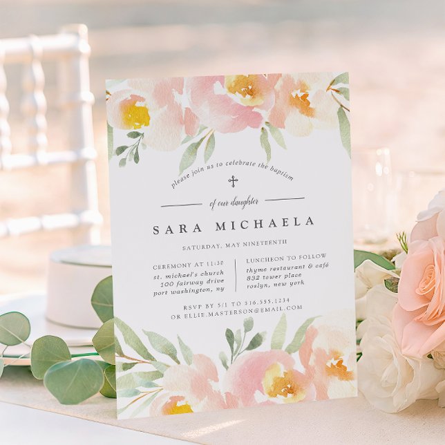 Baptême floral gonflable ou invitation à baptiser (Créateur téléchargé)