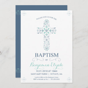 Baptême, Invitation au baptême - Baby Boy Invitati