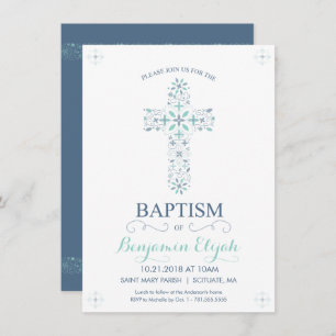 Baptême, Invitation au baptême - Baby Boy Invitati