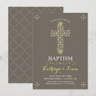 Baptême, Invitation au baptême, fille et garçon
