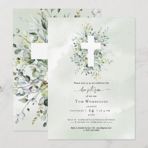 Baptême Invitation Verdure