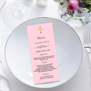 Baptême menu fille rose pastels