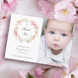 Baptême merci fleurs invitation à la couronne<br><div class="desc">carte de remerciements</div>