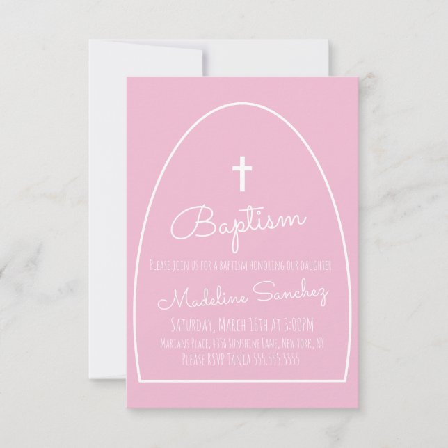 Baptême moderne Arc Baby Dedication Invitation (Devant)
