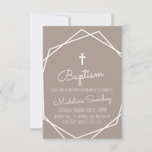 Baptême moderne encadré Baby Dedication Invitation
