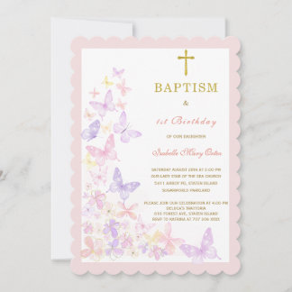 Baptême Papillon et Invitation au Premier Annivers