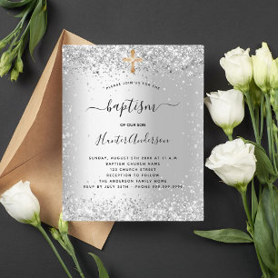 Baptême parties scintillant argent